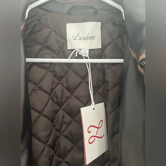 L’Academie - Bo Faux Leather Jacket in Brown, S - Picture 6 of 10